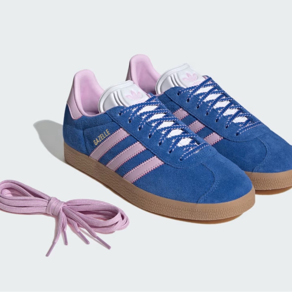 NWT Adidas Gazelle Blue Pink Sneakers Classic Suede